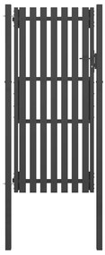 vidaXL Poartă de gard grădină, antracit, 1 x 2,5 m, oțel