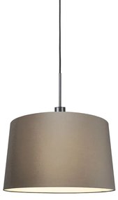 Lampă modernă cu pandantiv neagră cu abajur 45 cm taupe - Combi 1
