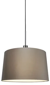 Lampă modernă cu pandantiv neagră cu abajur 45 cm taupe - Combi 1