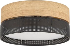 Plafonieră NICOL 4xE27/15W/230V Ø 50 cm furnir/negru