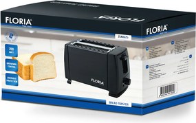 Prajitor de paine Floria ZLN1826 Negru, 700W, 7 nivele de control al temperaturii, buton de oprire