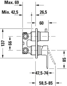 Duravit D-CODE - Baterie de duș pentru montaj încastrat, crom lucios DC5210008010