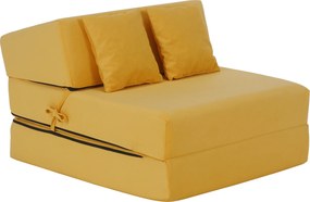 Saltea pliabilă/fotoliu extensibil, 2 in 1, galben, PELOS