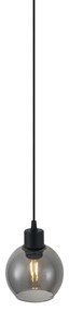 Lampă suspendată modernă neagră cu sticlă fumurie pentru sistem de șină monofazat - Iconic Lava