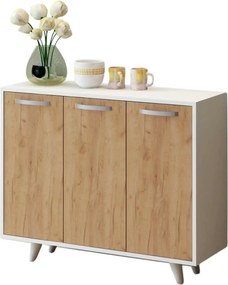 Comoda Piffa, stejar/alb, PAL melaminat, 100x35x82 cm