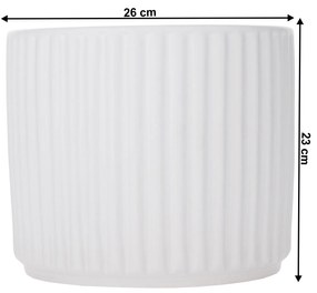 Ghiveci de flori din ceramică, alb mat, KELSO TIP 2