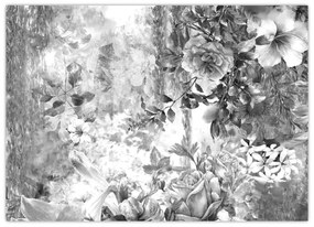 Tablou pe sticlă - Grădină romantică (70x50 cm)
