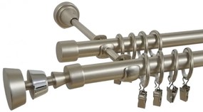 Galerie dubla afina 19/19 mm crom mat (Alege marime: 120 cm)
