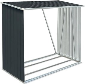 vidaXL Șopron de lemne de grădină, gri, 163x83x154 cm, oțel galvanizat