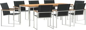 vidaXL Set de masă pentru grădină 9 pcs Maro Lemn Solid de Acacia