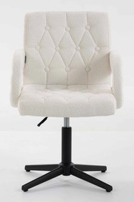 HR8404KW Scaun Crem Boucle cu Bază Aurie