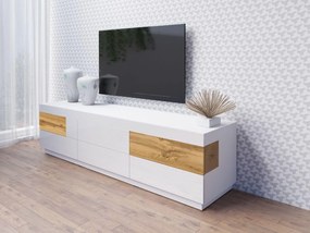 Masă TV Stacey Typ 40 (stejar + alb lucios). 1030466