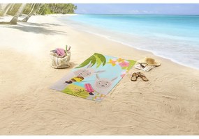 Prosop de plajă din catifea pentru copii 75x150 cm Happy lamas – Good Morning