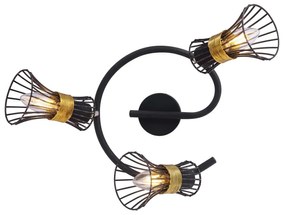 Plafoniera moderna metalica negru-aurie PURRA 3L 54814-3 GL