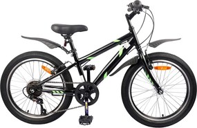 vidaXL Bicicletă pentru Copii 24 Inci 6-Speed pentru 8-12 ani Negru