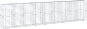 vidaXL Coș gabion cu capac, 900x100x200 cm, fier galvanizat