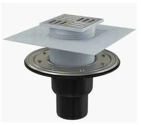 Sifon pardoseala 105 x 105/50/75 cu inaltator, iesire verticala, sistem de retinere a mirosurilor APV4344 Alcadrain