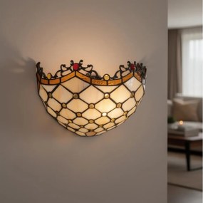 Brilagi - Tiffany aplică de perete din vitralii IVORY 1xE14/40W/230V