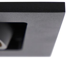 Spot incăstrat negru dreptunghiular 2 lumini - Qure