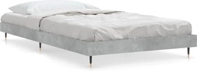 vidaXL Cadru de pat, gri beton, 90x200 cm, lemn prelucrat