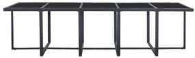 Set mobilier de exterior cu perne, 15 piese, negru, poliratan Alb si negru, 15, Da, 10x fotoliu + 4x suport pentru picioare + masa