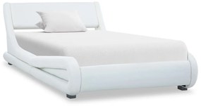 285708 vidaXL Cadru de pat, alb, 90 x 200 cm, piele ecologică