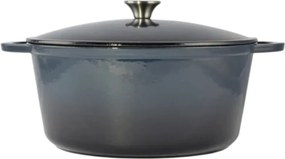 Oala fonta emailata cu capac, 32 cm 8 L, albastra Perfect Home 72025