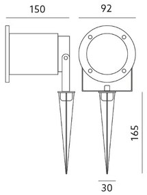 Corp de iluminat LED de exterior BLAKE 2 GU10/4W/230V IP65