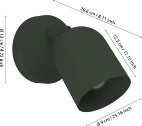 Eglo 44132 - Spot de perete TILSTON, 1 x E14, 40 W, 230 V, verde
