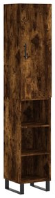 3199006 vidaXL Dulap înalt, stejar fumuriu, 34,5x34x180 cm, lemn prelucrat