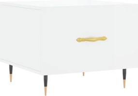 vidaXL Măsuță de cafea, alb extralucios, 50x50x40 cm, lemn compozit