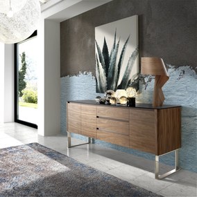 Comoda eleganta design LUX Walnut/Black AC-191-M