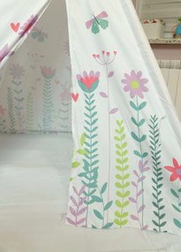 Cort pentru copii Culoare Alb, FLOWERS