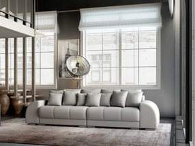Canapea extensibilă dumonde cu 2 lăzi de depozitare si sezut confortabil din spuma high-density, Verona Enjoy Silver 310x100 cm