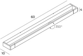 Aplica de perete baie cu protectie IP44, FLINK L-60cm, alb