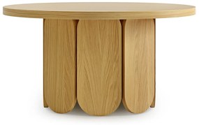 Măsuță de cafea în culoare naturală rotundă cu blat cu aspect de lemn de stejar 78x78 cm Soft – Woodman