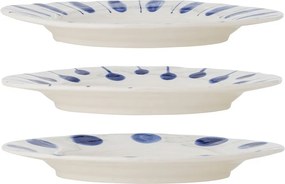 Farfurii albe/albastre 3 buc. din gresie ø 28 cm Linora – Bloomingville