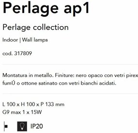 Aplica perete moderna stil minimalist Perlage ap1 amber