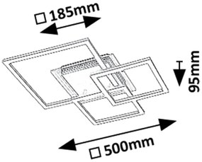 Plafoniera LED design geometric Ottavia 50x18,5cm