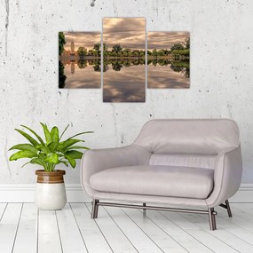 Tablou cu lac și copaci (90x60 cm)