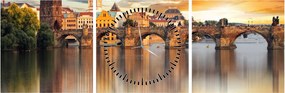 Tablou - Praga (cu ceas) (90x30 cm)