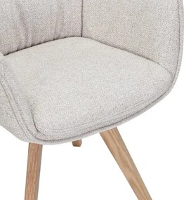 Set de 2 scaune pivotante picioare din lemn VOGUE bej