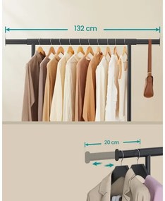 Cuier de podea mobil LINEA, negru