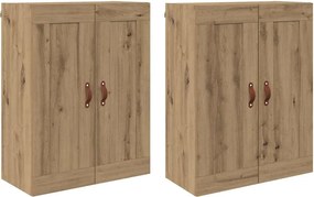 vidaXL Cabinet suspendat 2 pcs Stejar Artizanal 69,5 x 34 x 90 cm