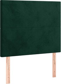 vidaXL Tăblie de pat verde închis 80x5x118/128 cm catifea
