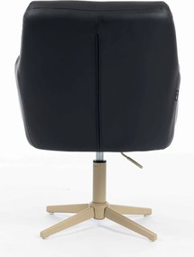 HR840CROSS Scaun Negru Piele Ecologica cu Bază Crem