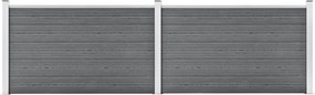 vidaXL Gard de grădină, gri, 353 x 106 cm, WPC