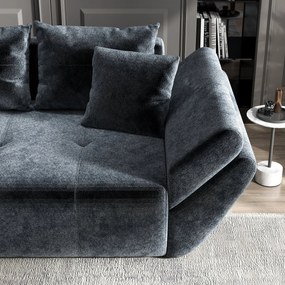 Canapea extensibilă dumonde cu ladă de depozitare si sezut confortabil din spuma high-density, Berlin Euphoria Grafit 250x100 cm