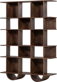 Bibliotecă maro închis din lemn de mango 130x180x35 cm Sinne – WOOOD