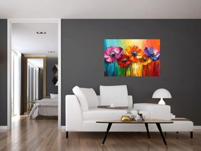 Tablou - Cinci flori colorate (90x60 cm)
